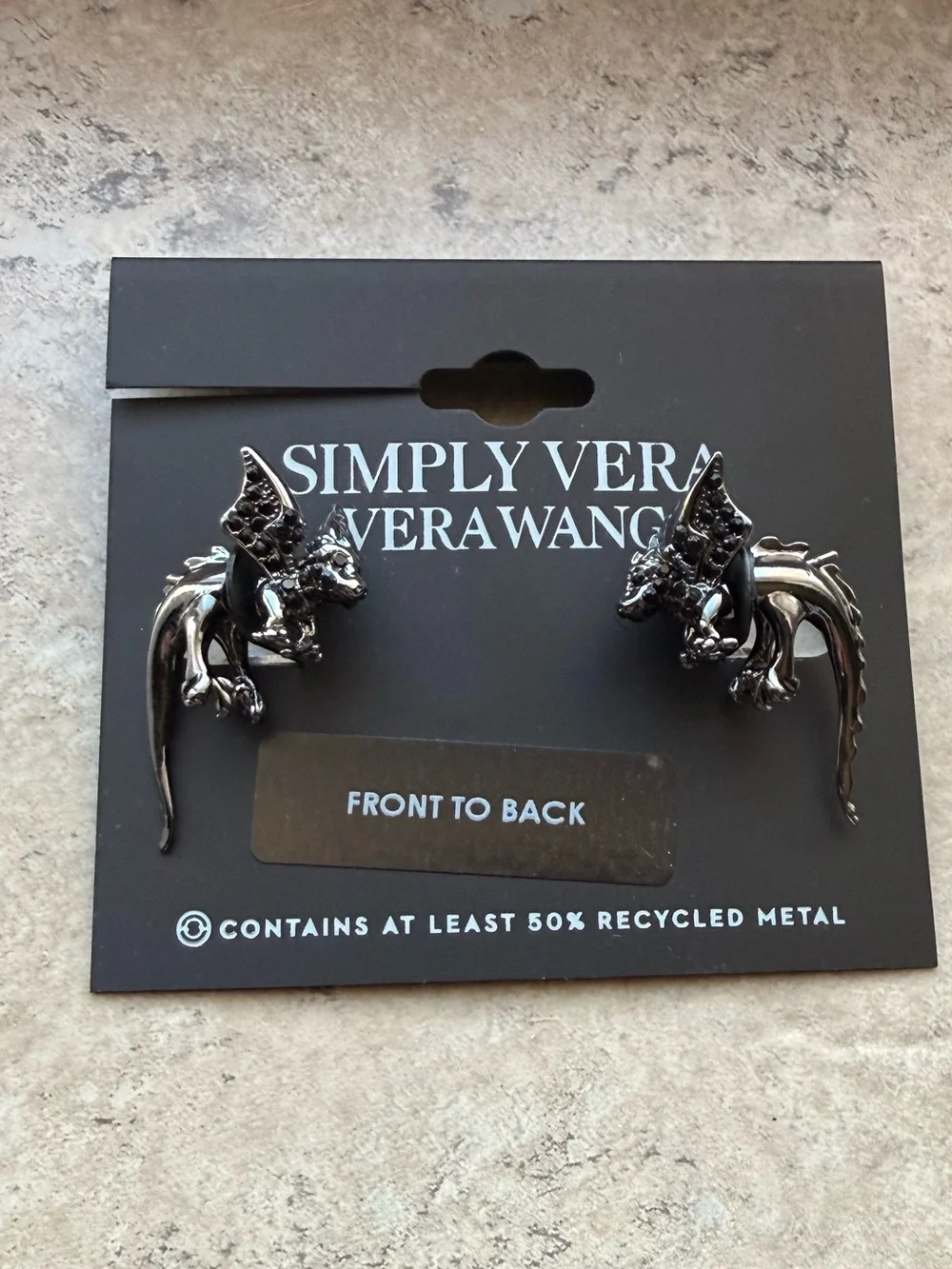 Simply Vera Vera Wang Black Dragon Earrings
